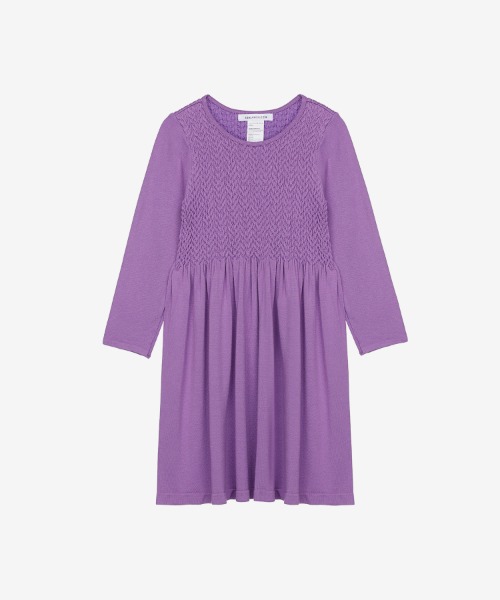 키즈 베이직 스마킹 롱슬리브 드레스(4-6세) FD5301